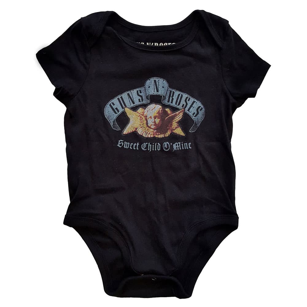 Body Guns N’ Roses - Sweet Child O' Mine, Dieťa,Čierna,6 - 9 mes.