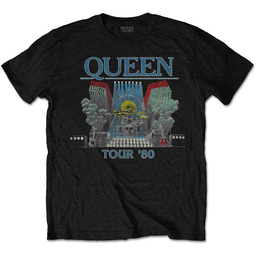 Tričko Queen - Tour '80, Unisex,Čierna,L