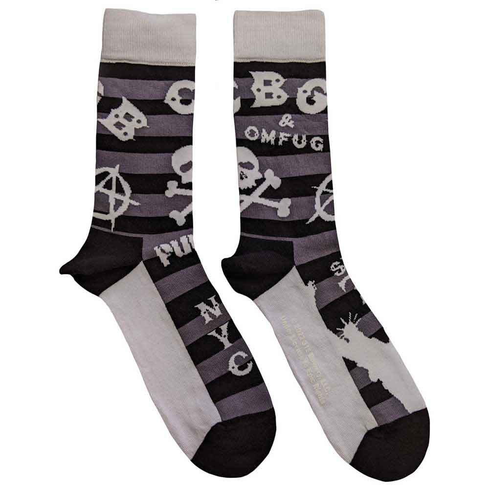 Ponožky CBGB - Logos Striped, Unisex,Čierna,UK 7 - 11