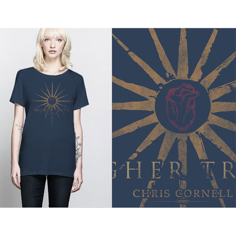 Tričko Chris Cornell - Higher Truth, Žena,Modrá,XL