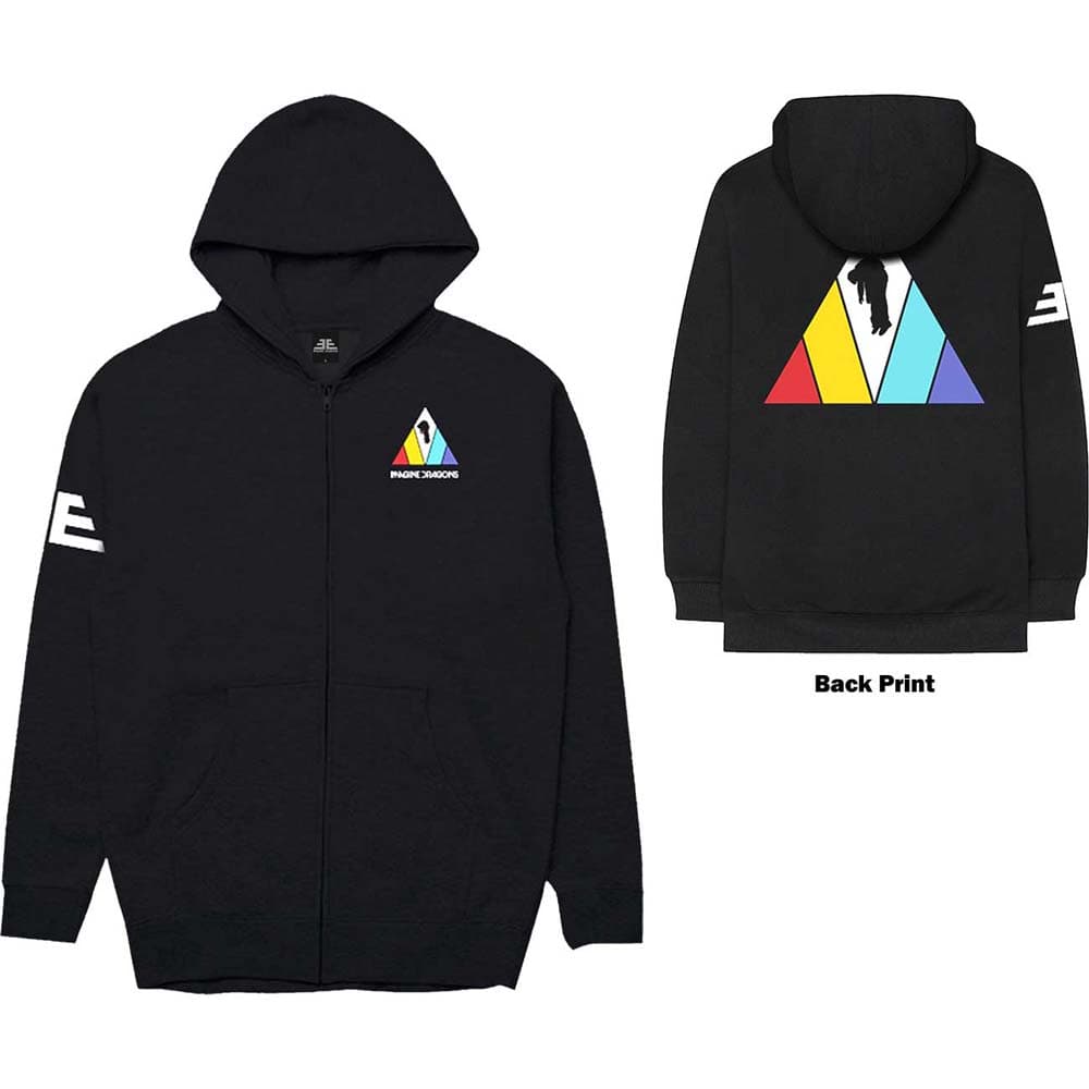 Mikina na zips Imagine Dragons - Triangle, Unisex,Čierna,M