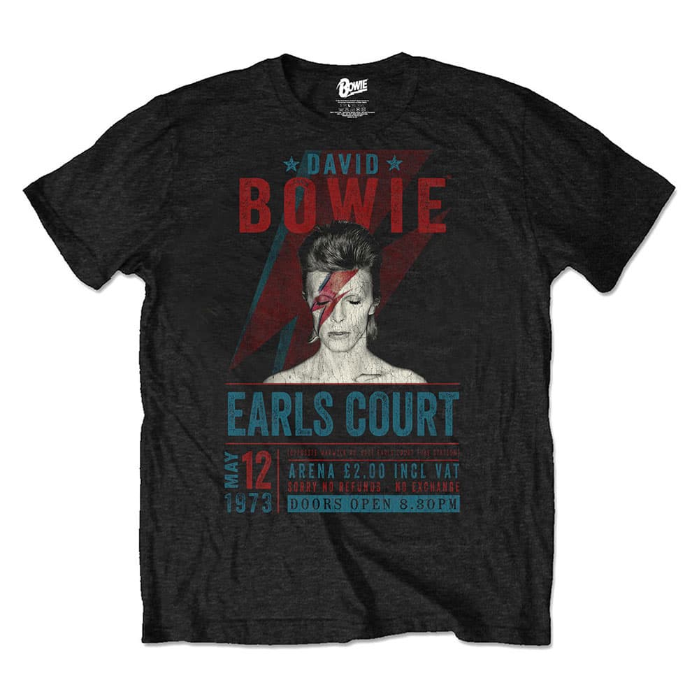 Tričko David Bowie - Earls Court '73, Unisex,Čierna,L