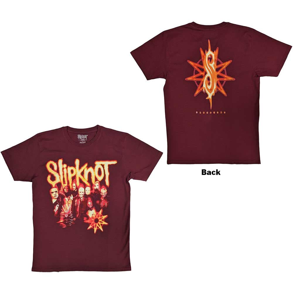 Tričko Slipknot - The End So Far Group Photo Tribal S Nonogram, Unisex,Červená,S