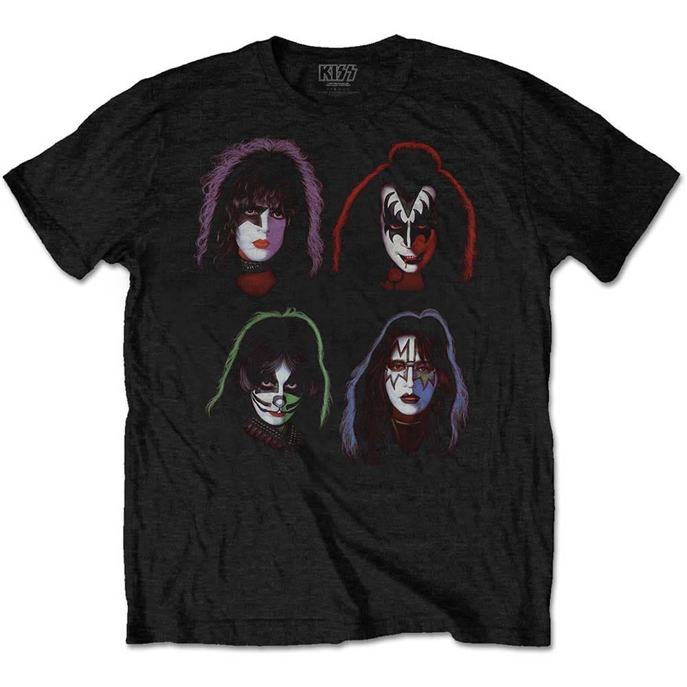 Tričko Kiss - Faces, Unisex,Čierna,M