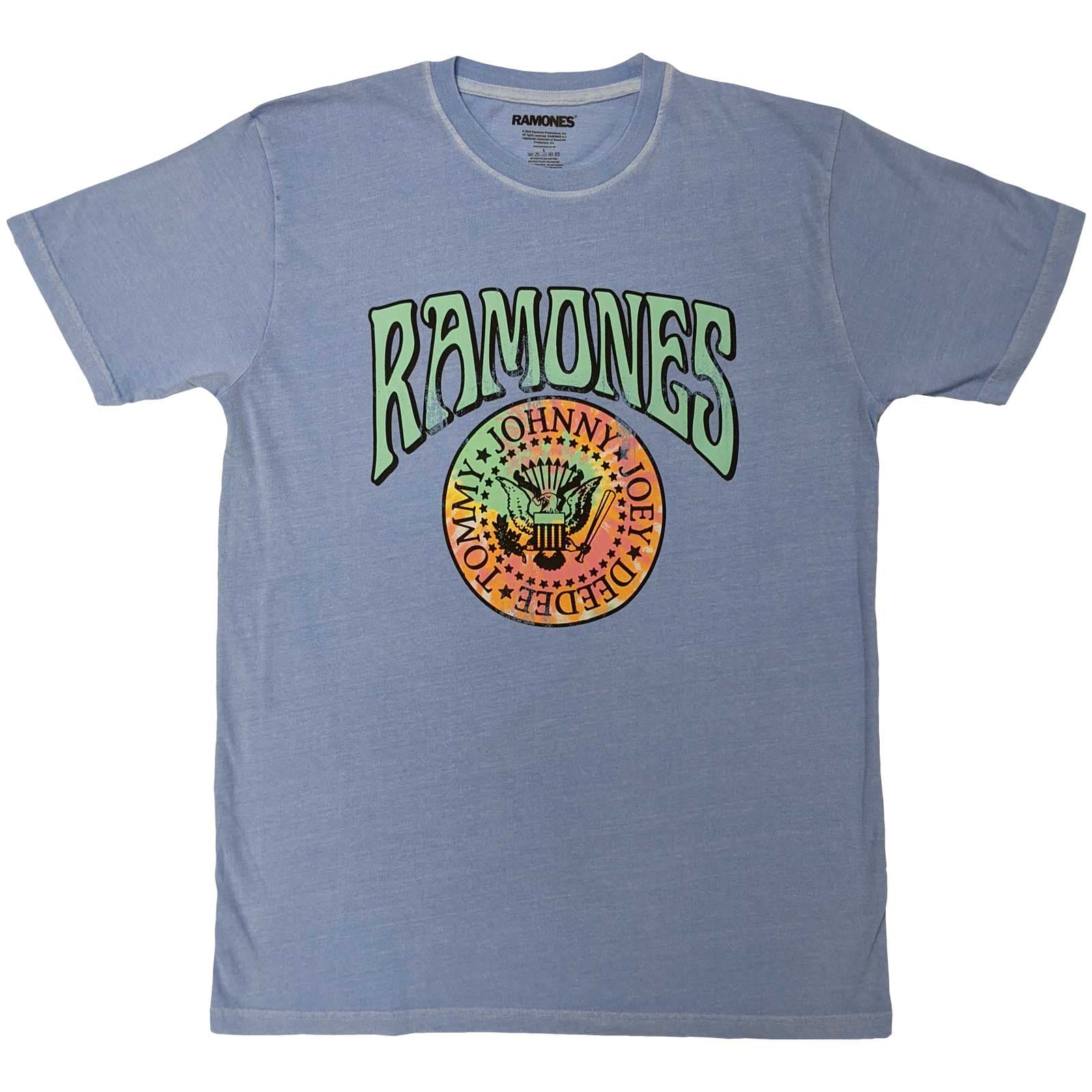 Tričko Ramones - Crest Psych, Unisex,Modrá,L