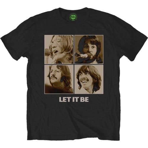 Tričko The Beatles - Let It Be Sepia, Unisex,Čierna,M