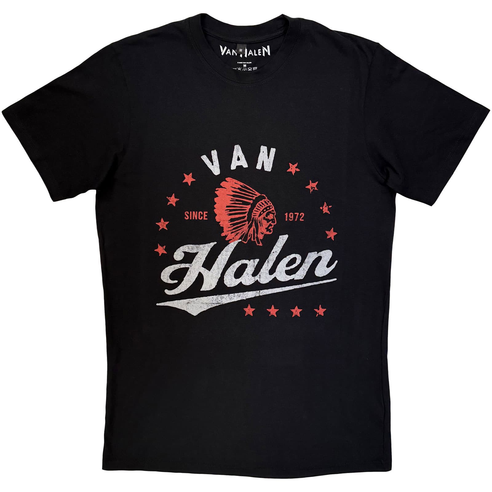 Tričko Van Halen - Red Indian, Unisex,Čierna,M