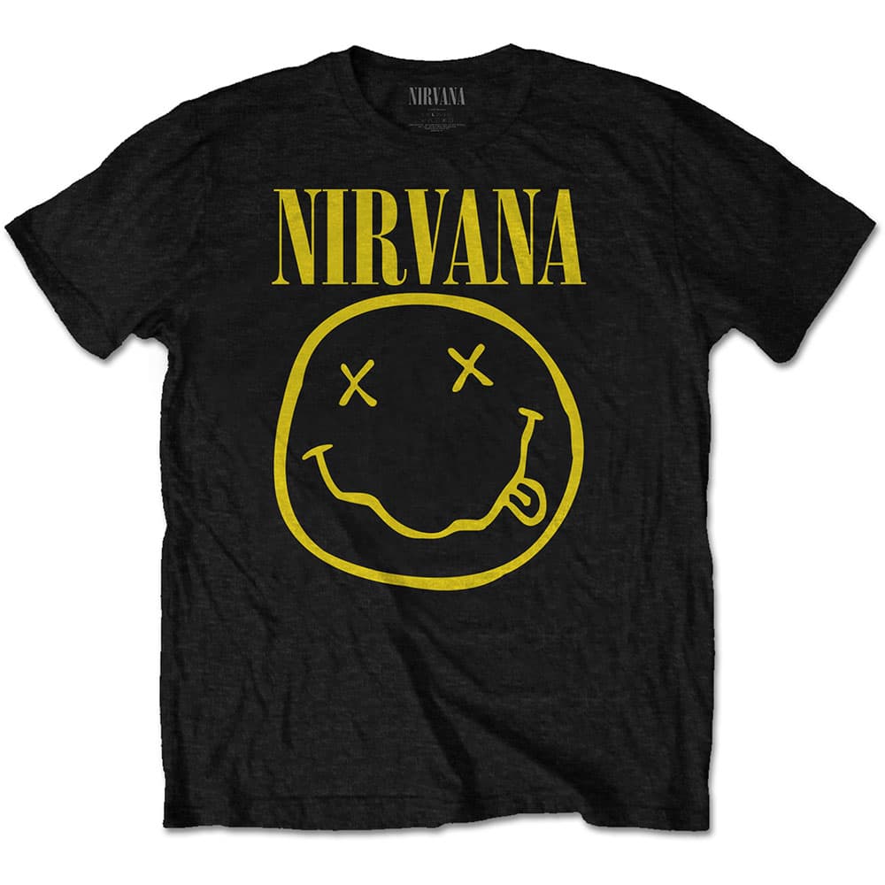 Tričko Nirvana - Yellow Smiley, Unisex,Čierna,XL