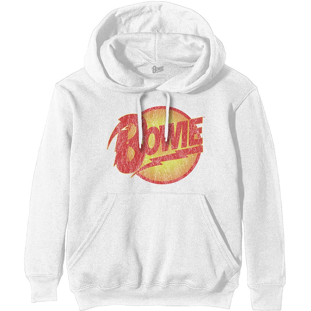 Mikina David Bowie - Vintage Diamond Dogs Logo, Unisex,Biela,M