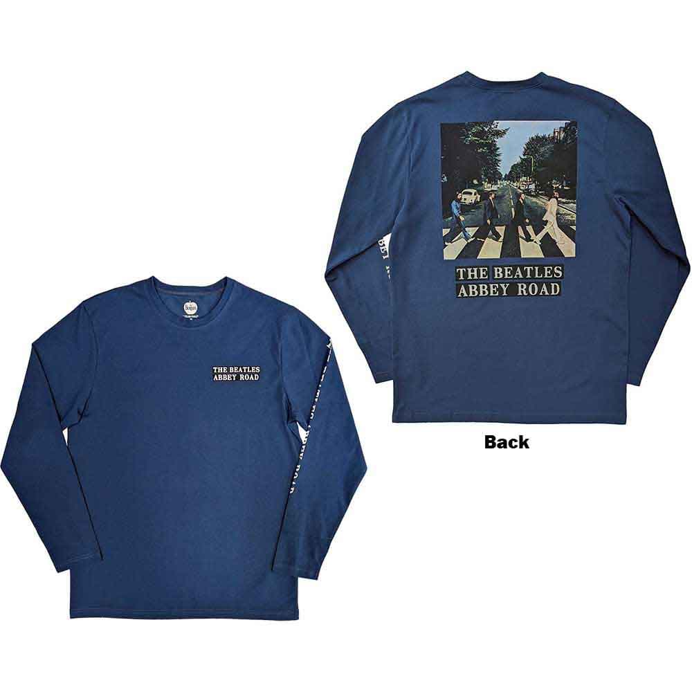 Tričko s dlhým rukávom The Beatles - Abbey Road, Unisex,Modrá,M