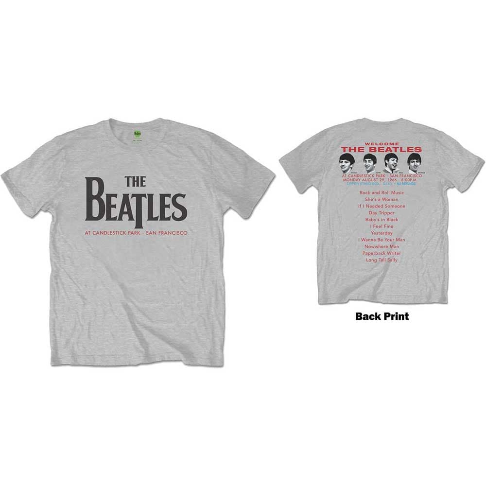 Tričko The Beatles - Candlestick Park, Unisex,Šedá,M