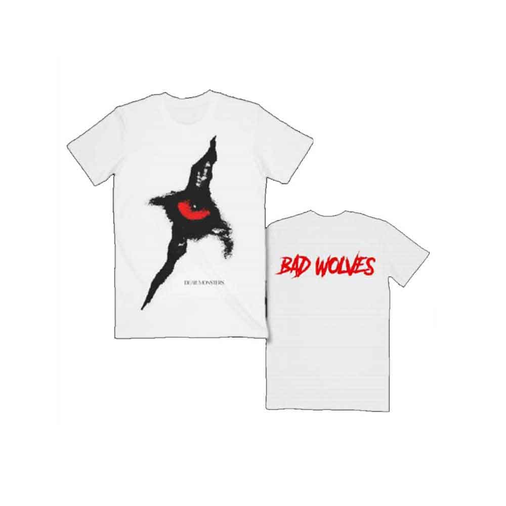 Tričko Bad Wolves - Dear Monsters Eye & Logo, Unisex,Biela,M