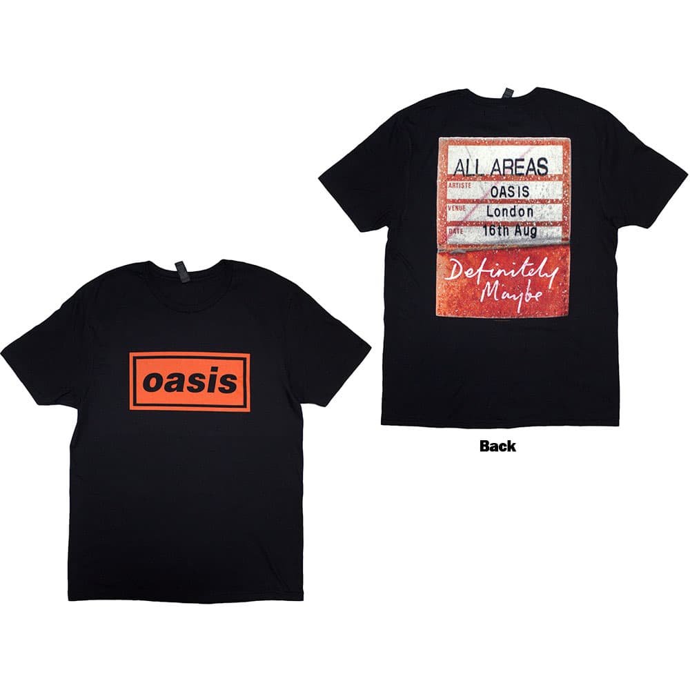 Tričko Oasis - Definitely Maybe AAA Pass, Unisex,Čierna,S