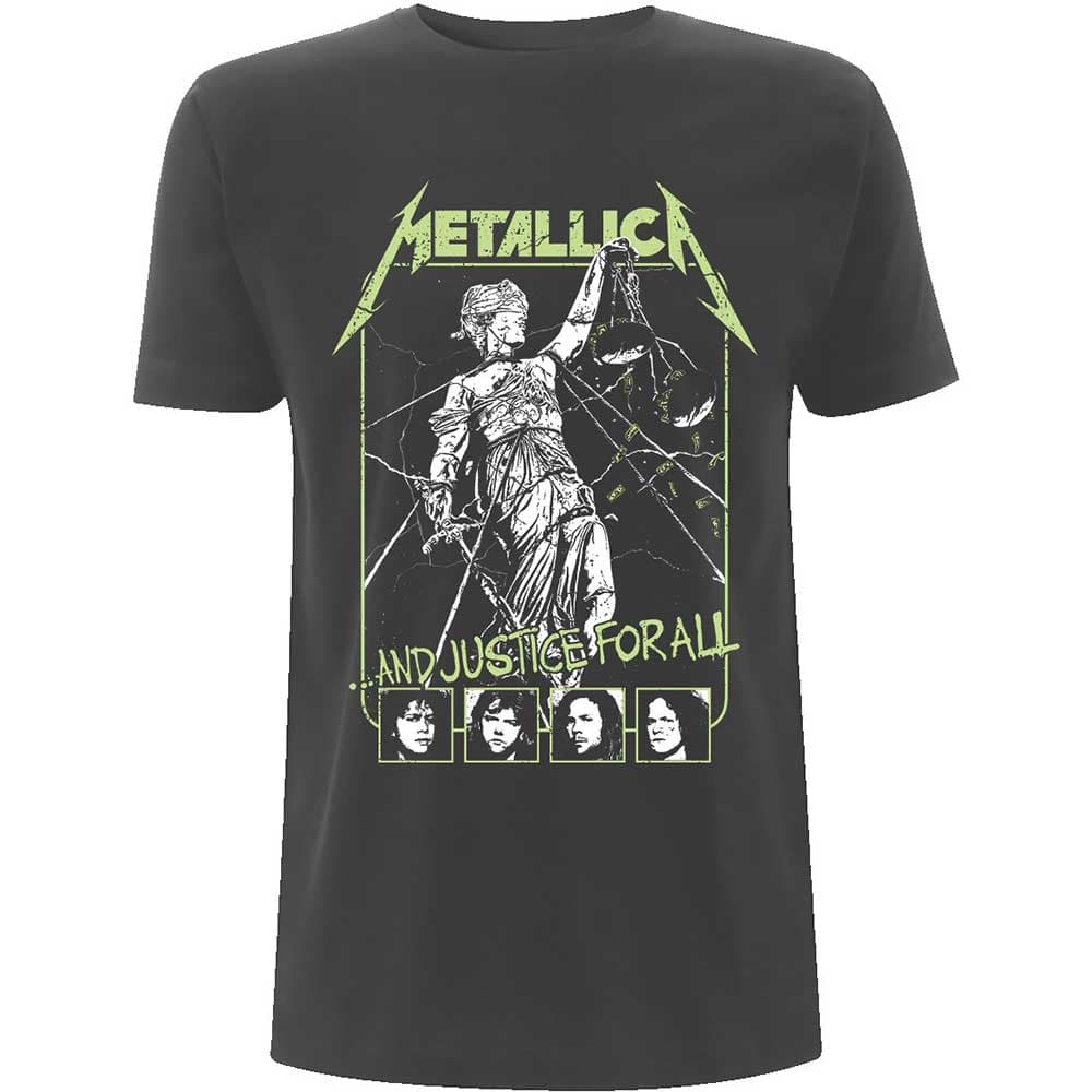 Tričko Metallica - Justice Faces, Unisex,Šedá,M