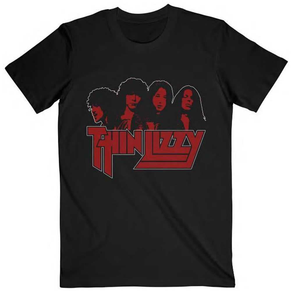 Tričko THIN LIZZY - Band Photo Logo, Unisex,Čierna,S