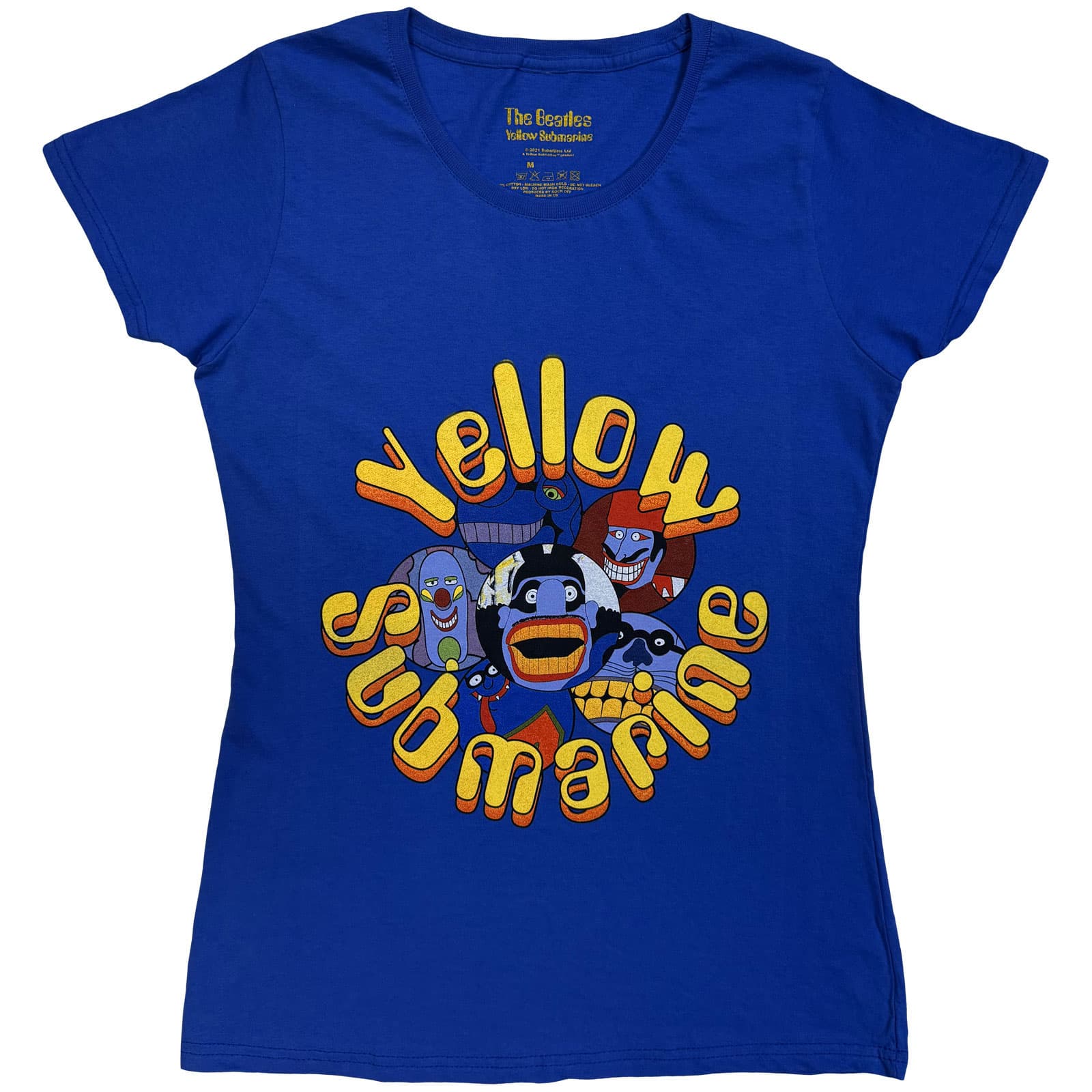 Tričko The Beatles - Yellow Submarine Baddies, Žena,Modrá,M
