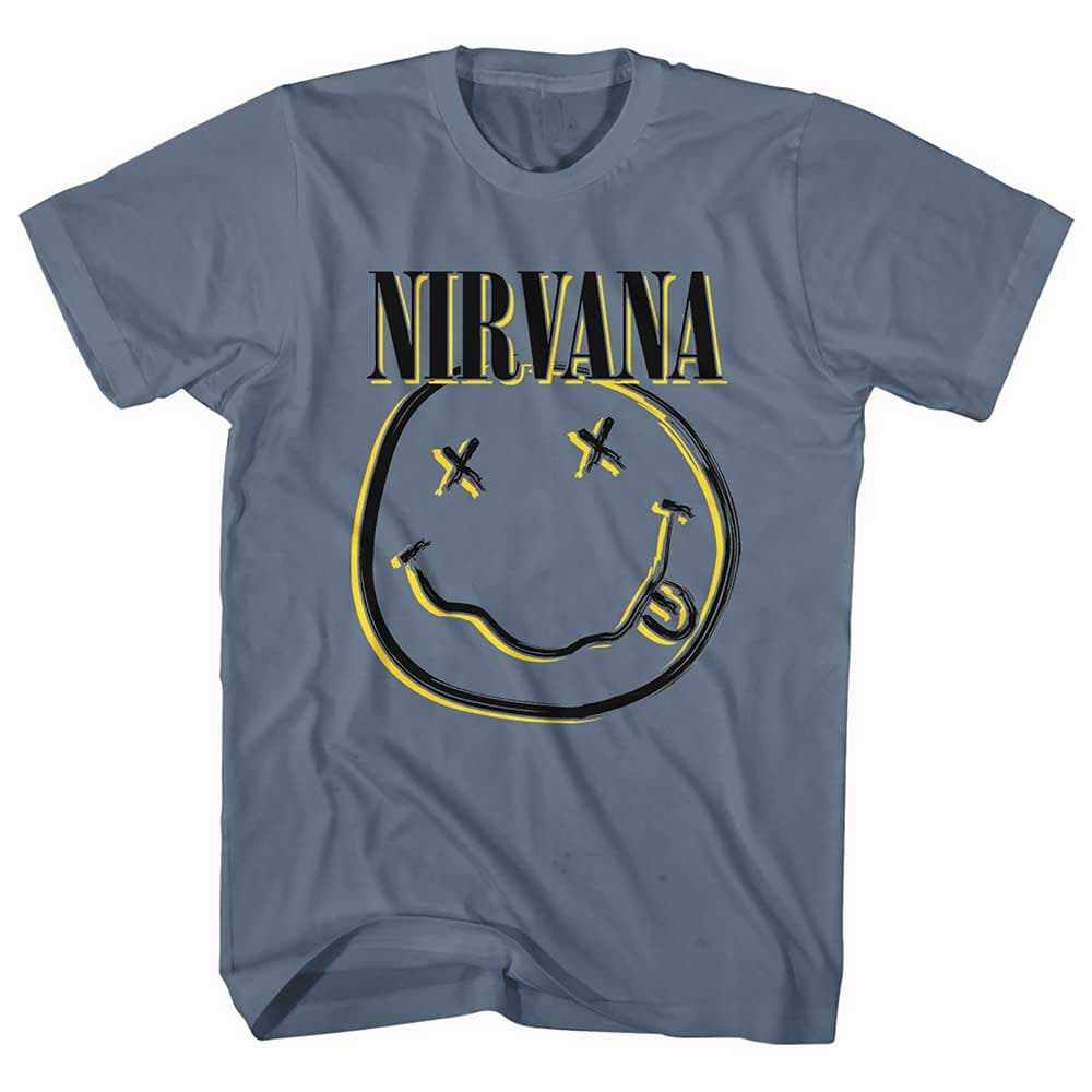Tričko Nirvana - Inverse Smiley, Unisex,Modrá,M