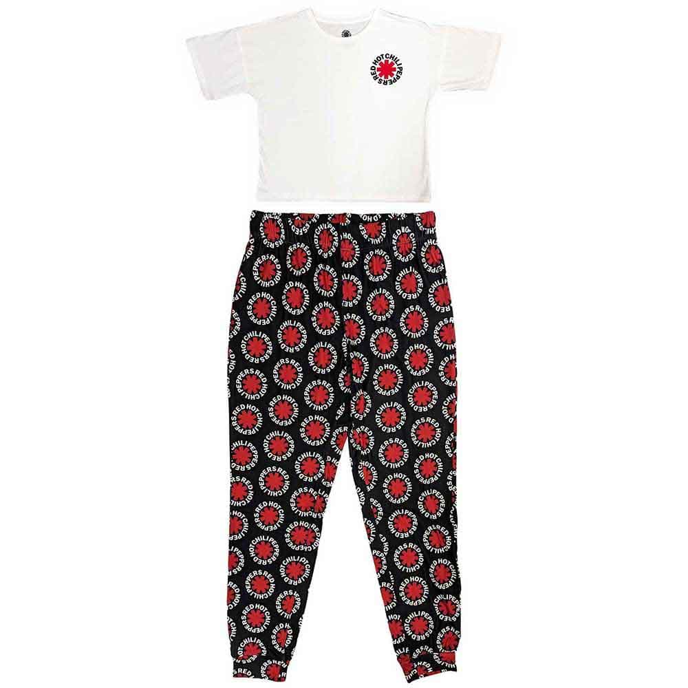 Pyžamo Red hot chili peppers - Classic Asterisk, Žena,Čierna/biela,S