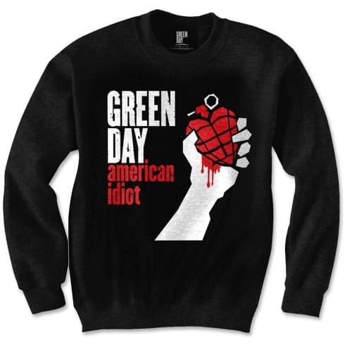 Crewneck Green Day - American Idiot, Unisex,Čierna,M