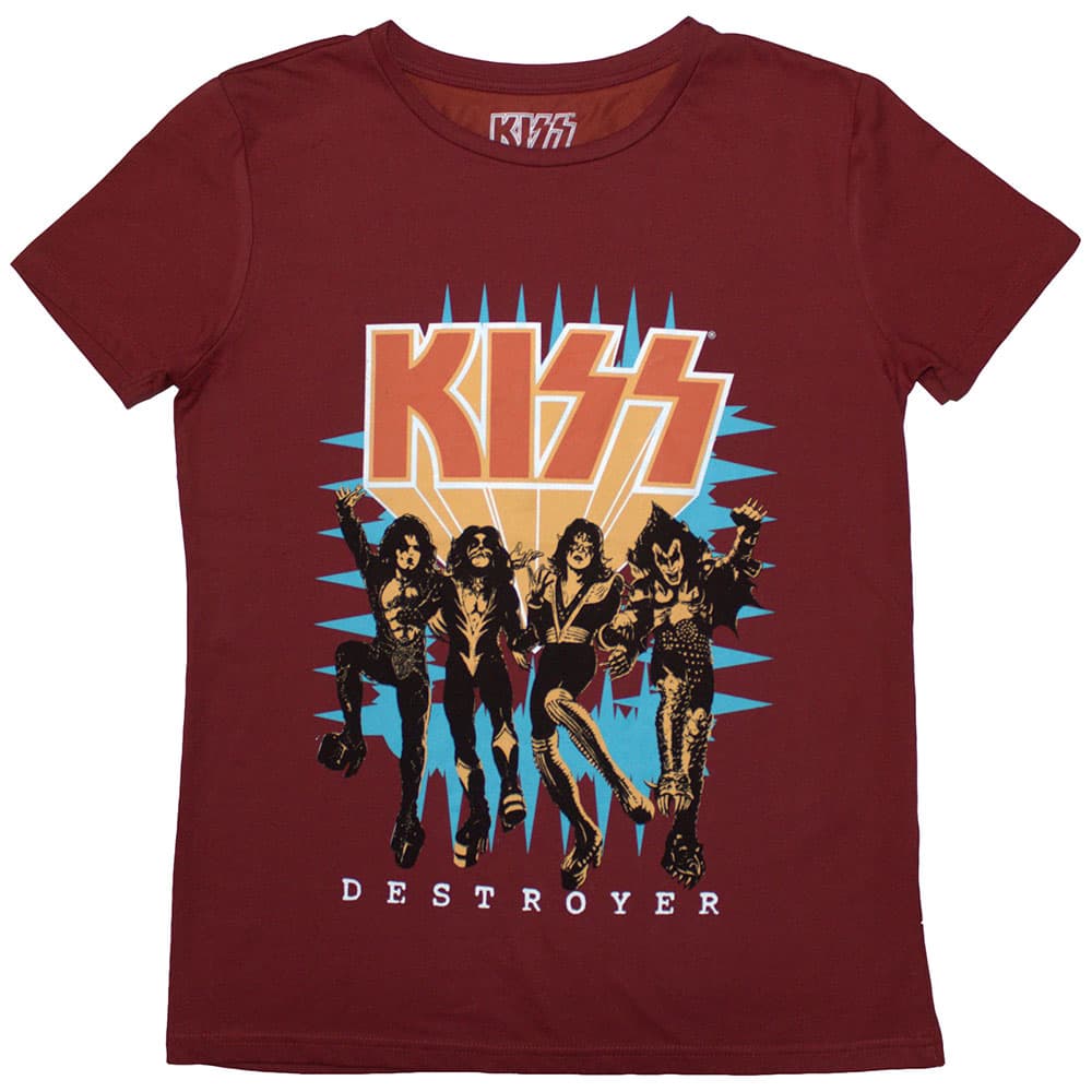 Tričko Kiss - Destroyer 3D Logo, Žena,Červená,M