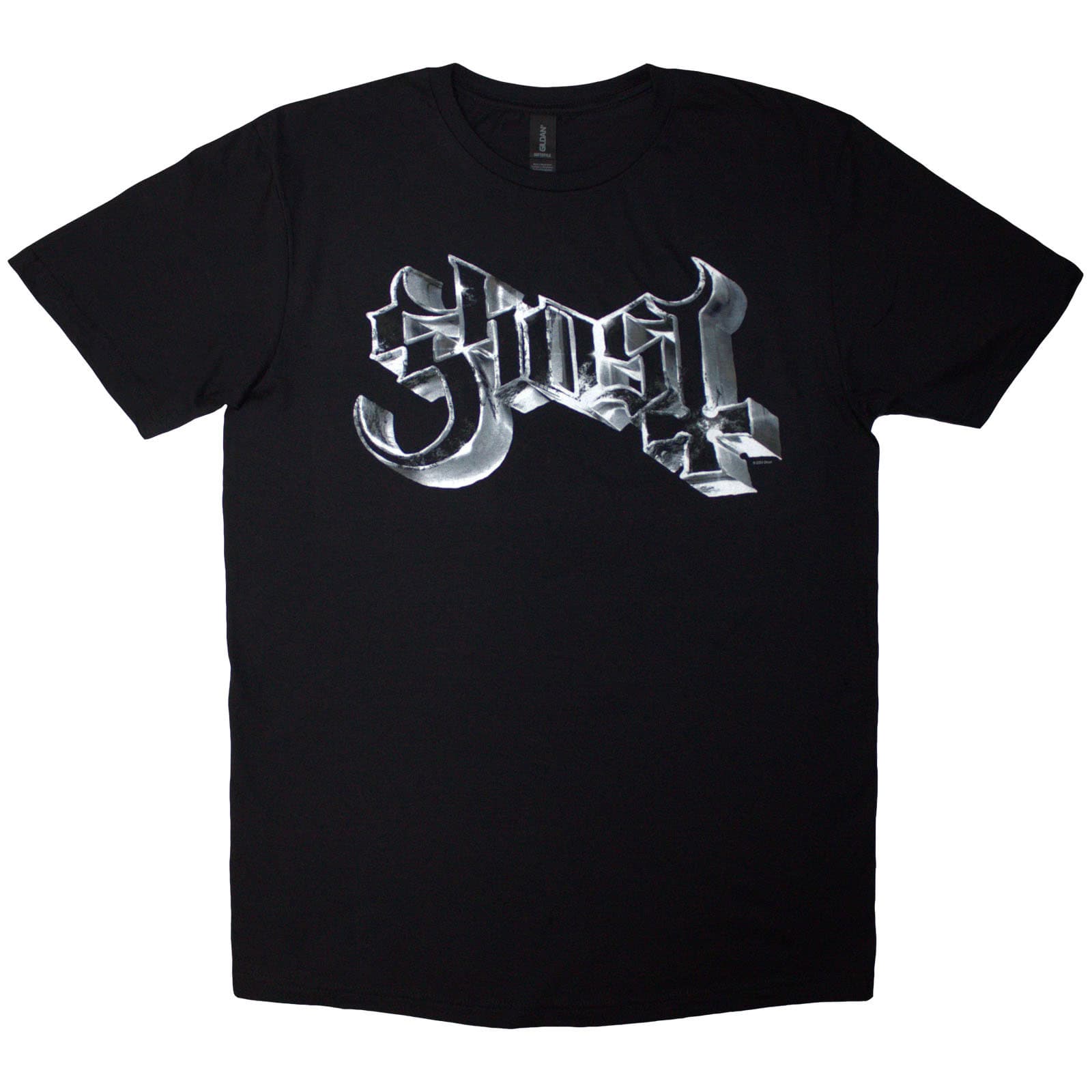 Tričko Ghost - Chrome Logo, Unisex,Čierna,XL