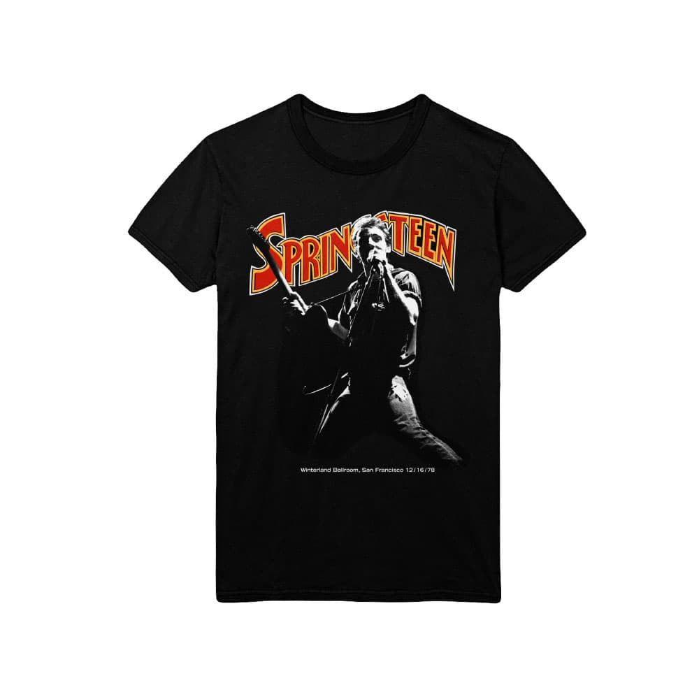 Tričko Bruce Springsteen - Winterland Ballroom Singing, Unisex,Čierna,M