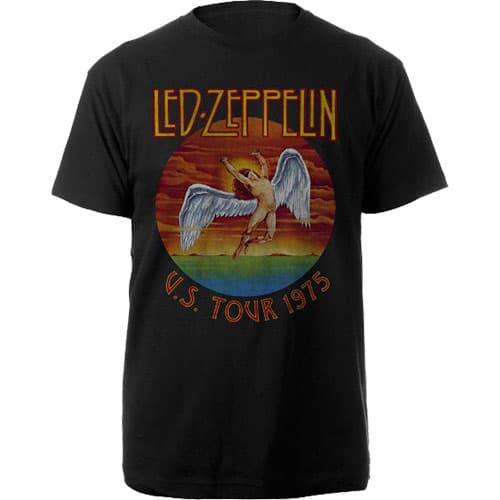 Tričko Led Zeppelin - USA Tour '75., Unisex,Čierna,M