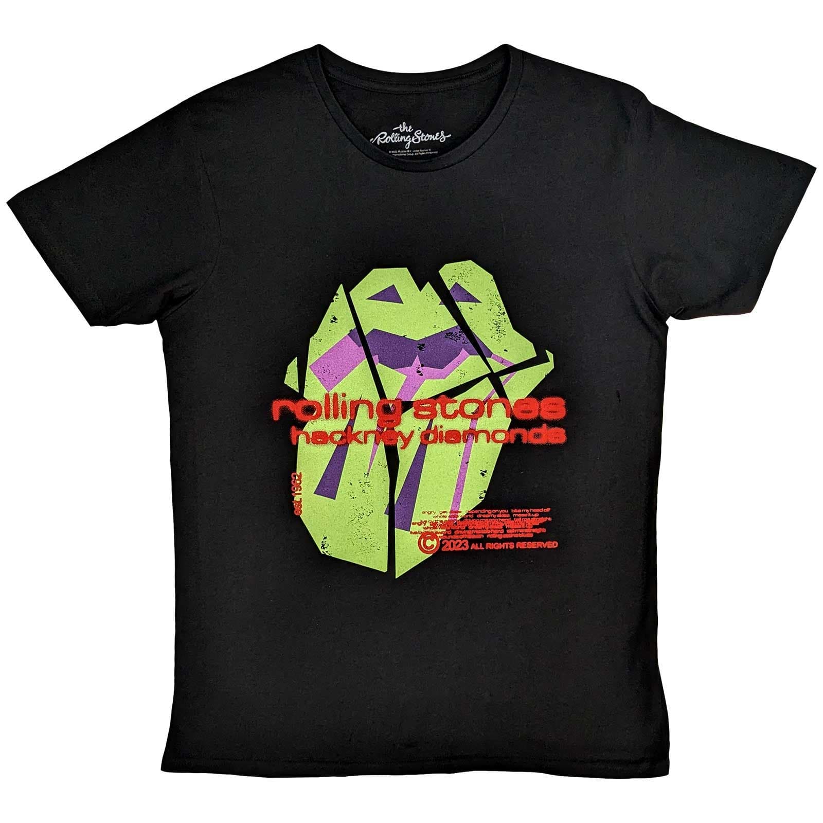 Tričko The Rolling Stones - Hackney Diamonds Neon Tongue, Unisex,Čierna,M