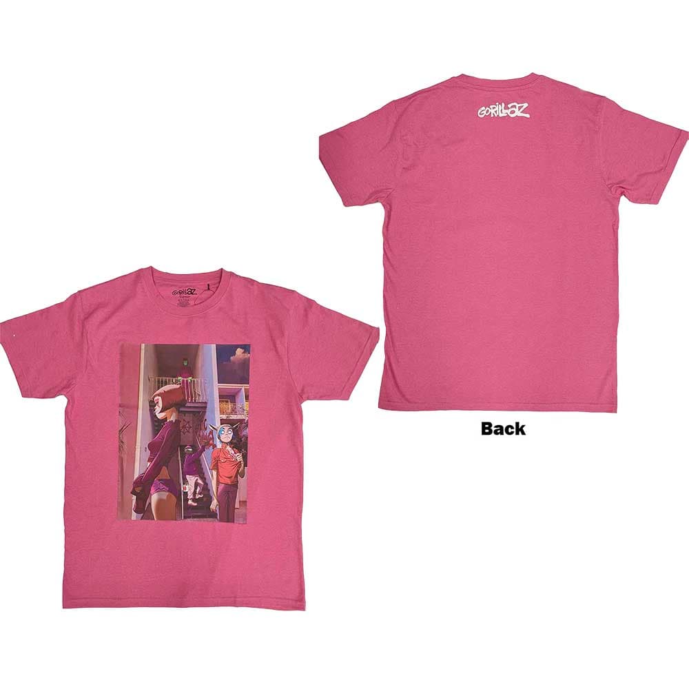 Tričko Gorillaz - The Static Channel, Unisex,Ružová,M