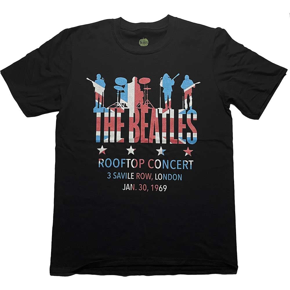 Tričko The Beatles - Rooftop Flag, Unisex,Čierna,M