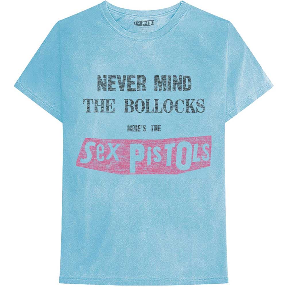 Tričko Sex Pistols - Never Mind the Bollocks Distressed, Unisex,Modrá,S