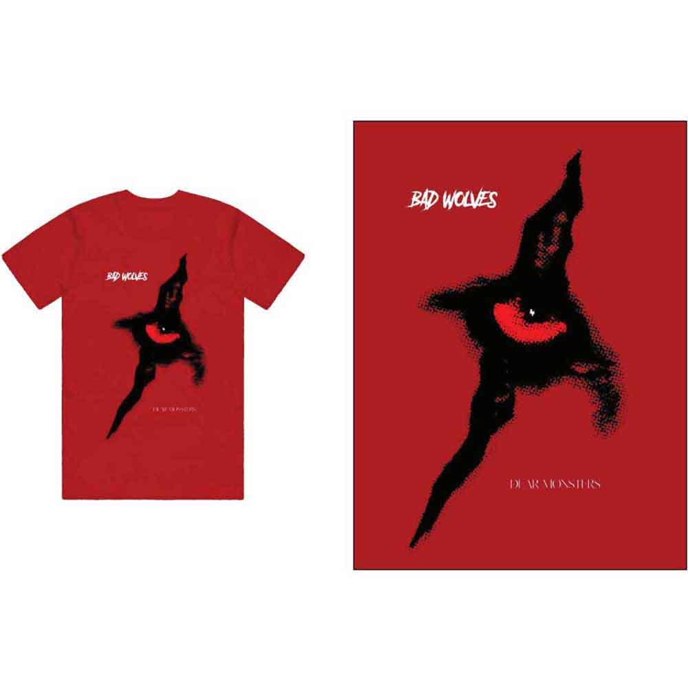 Tričko Bad Wolves - Dear Monsters Eye, Unisex,Červená,S