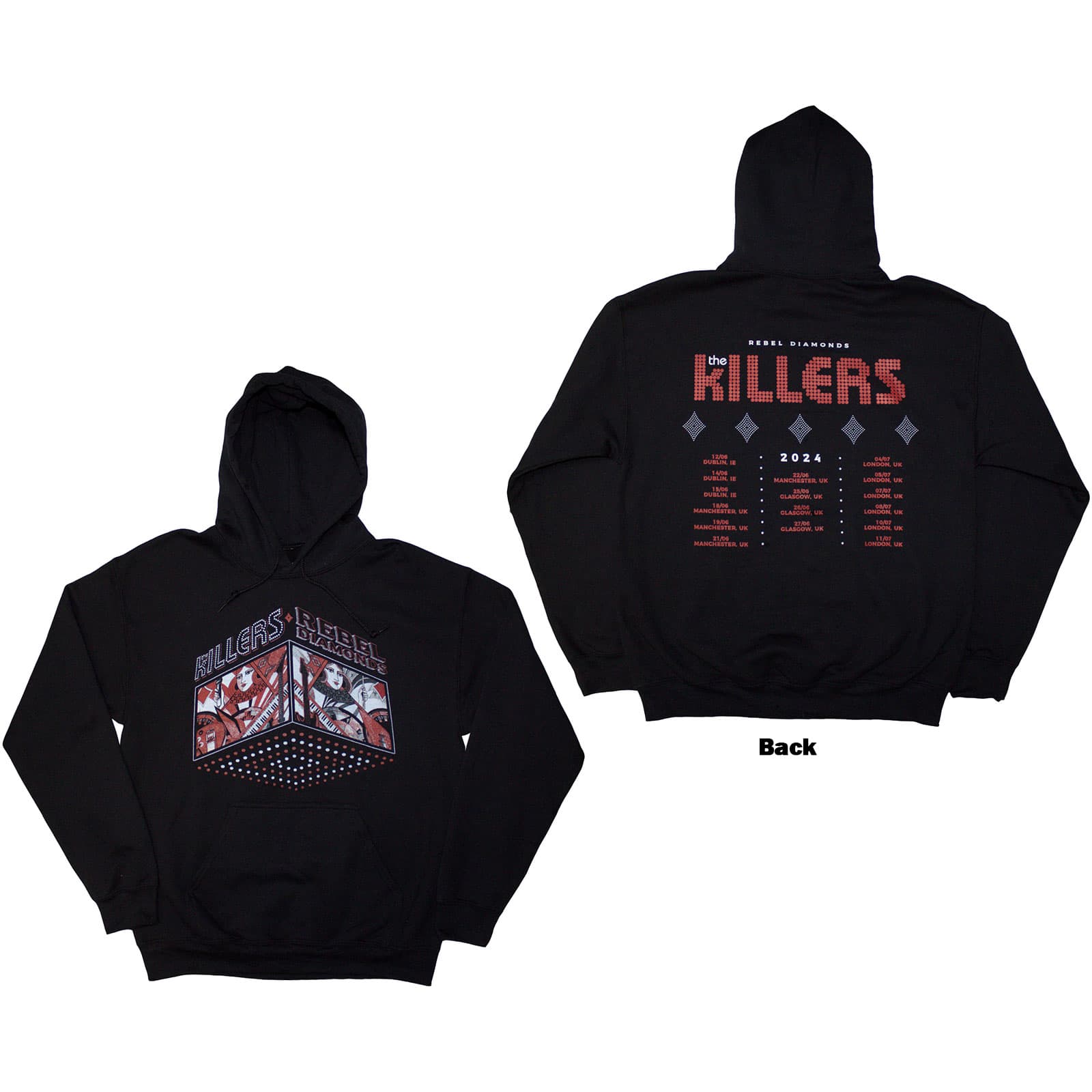 Mikina The Killers - Tour '24 Rebel Diamonds, Unisex,Čierna,S
