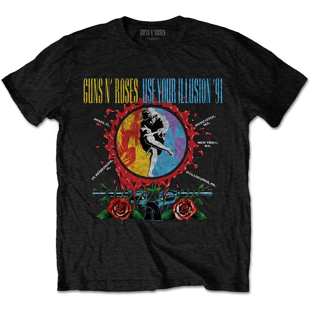 Tričko Guns N’ Roses - Use Your Illusion Circle Splat, Unisex,Čierna,M