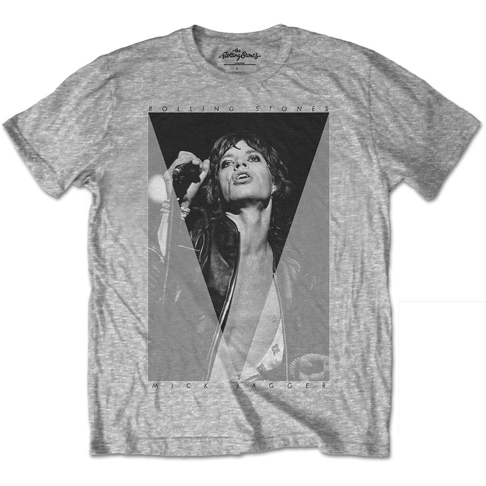 Tričko The Rolling Stones - Mick Triangle, Unisex,Šedá,S