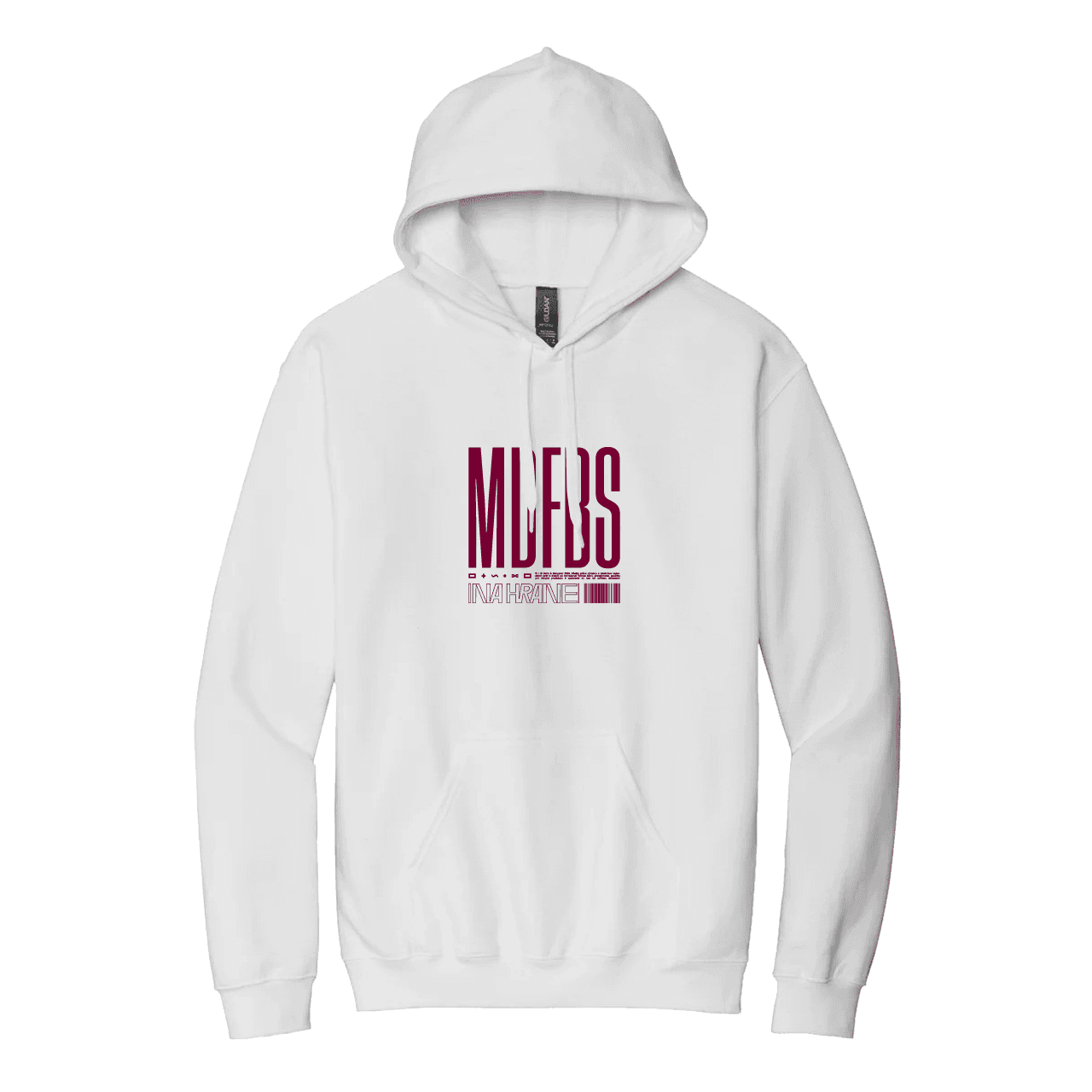 Mikina Moja Reč - Delik & Bengerer - MDFBS BARCODE PURPLE, Unisex,Biela,S