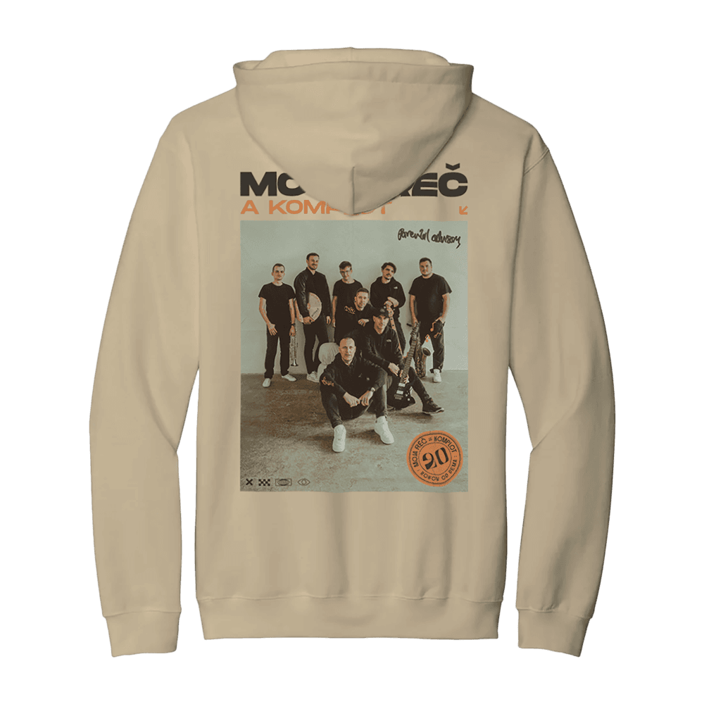 Mikina Moja Reč - 20 rokov od dema - bez rukávov, Unisex,Piesková,M