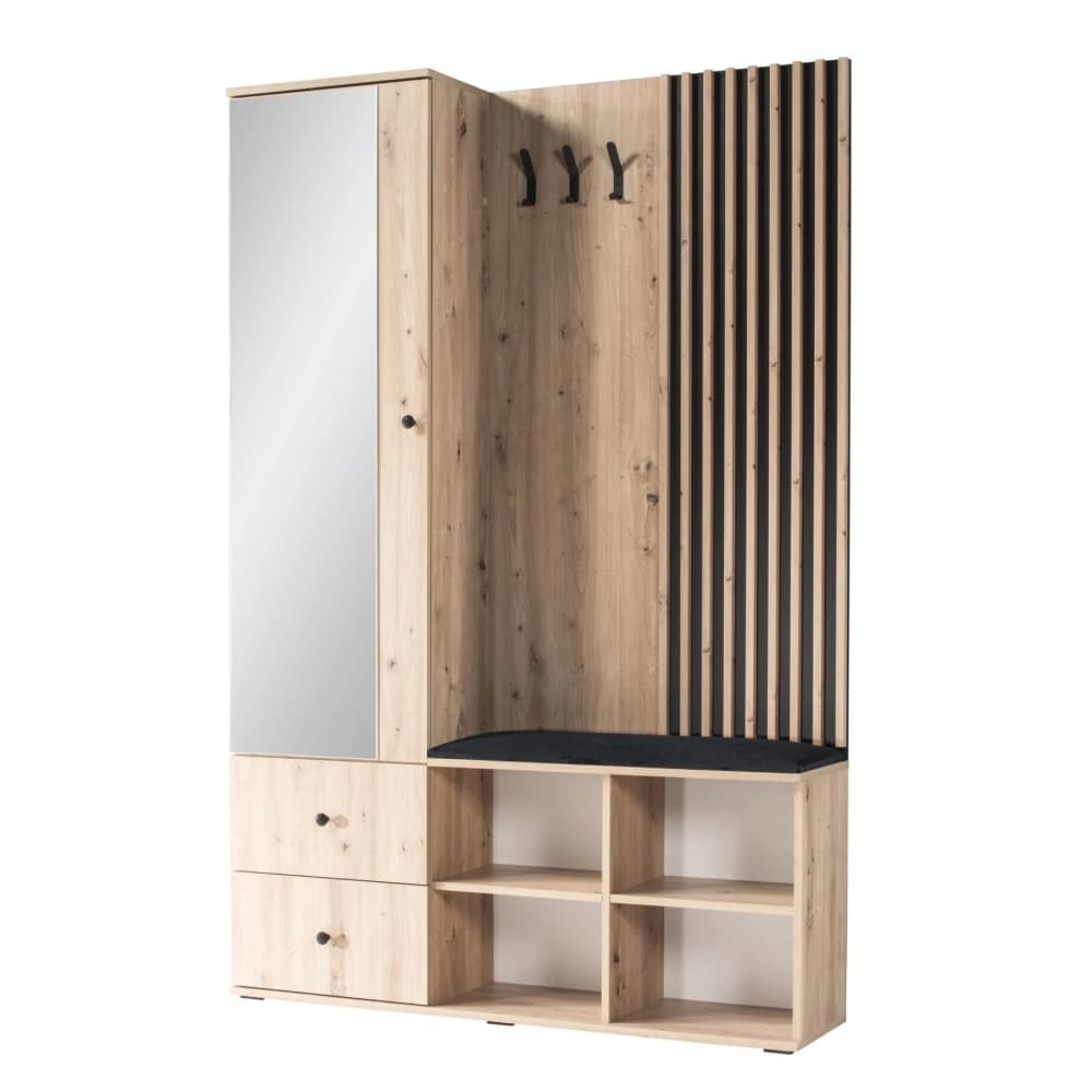 KONDELA Koli C predsieň dub artisan / čierna