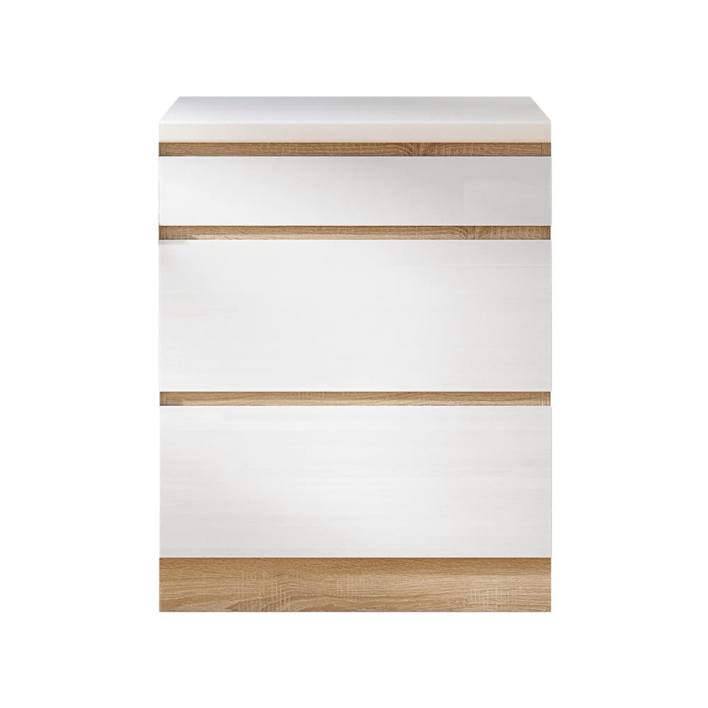 KONDELA Line White D60 U dolná kuchynská skrinka biela / dub sonoma