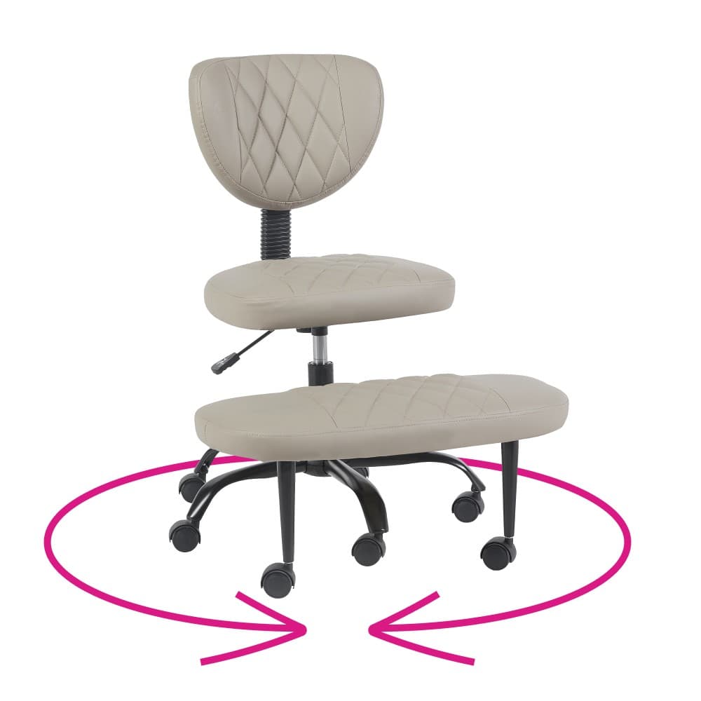 KONDELA Samer ergonomická kľakačka na kolieskach sivohnedá (taupe) / čierna