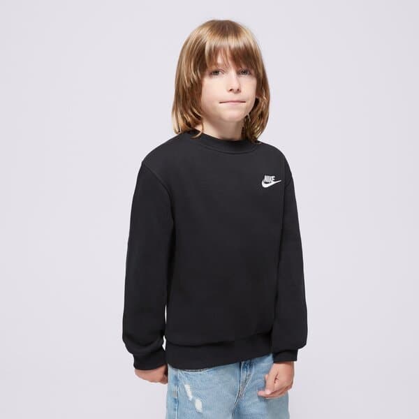 Nike K Nsw Club Flc Crew Ls Lbr Boy Čierna EUR 128-137