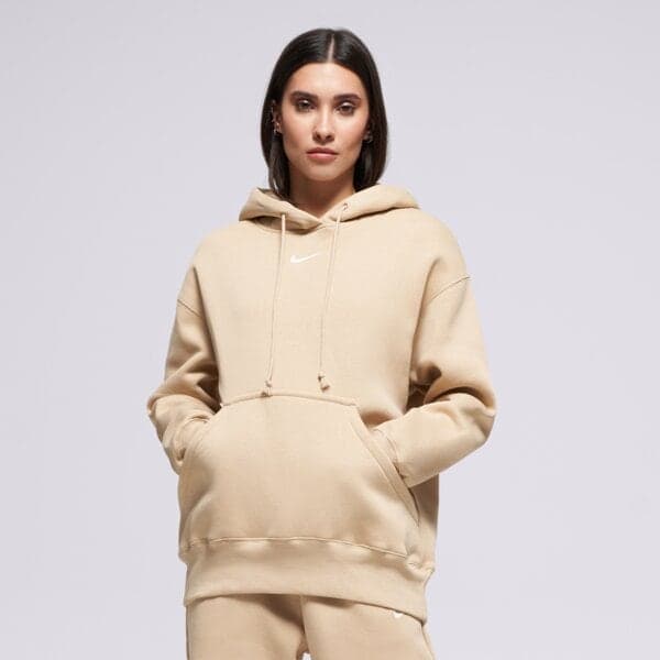 Nike S Kapucňou W Nsw Phnx Flc Os Po Hoodie Béžová EUR S