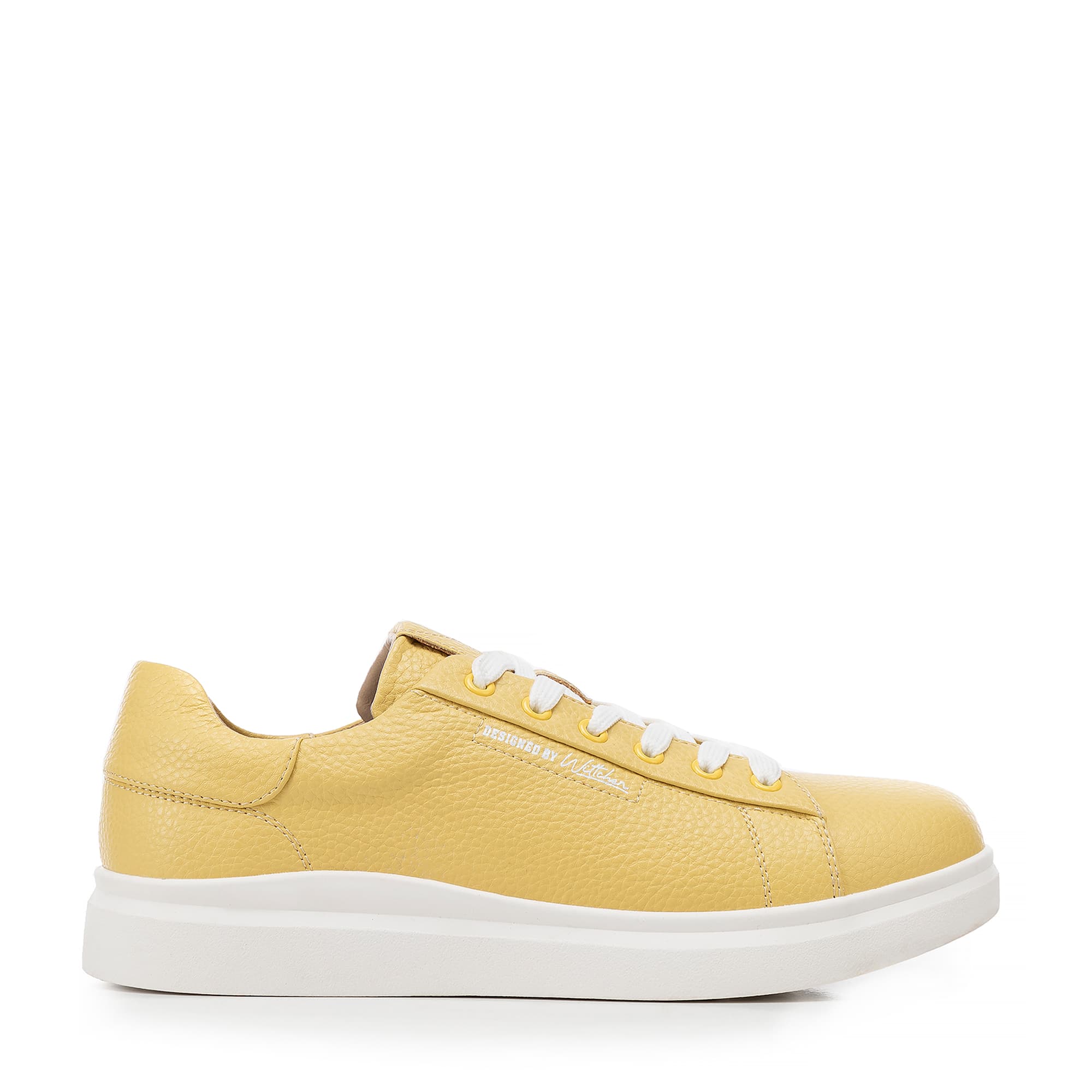 Dámske sneakersy na platforme klasické žlté 100-D-951-Y