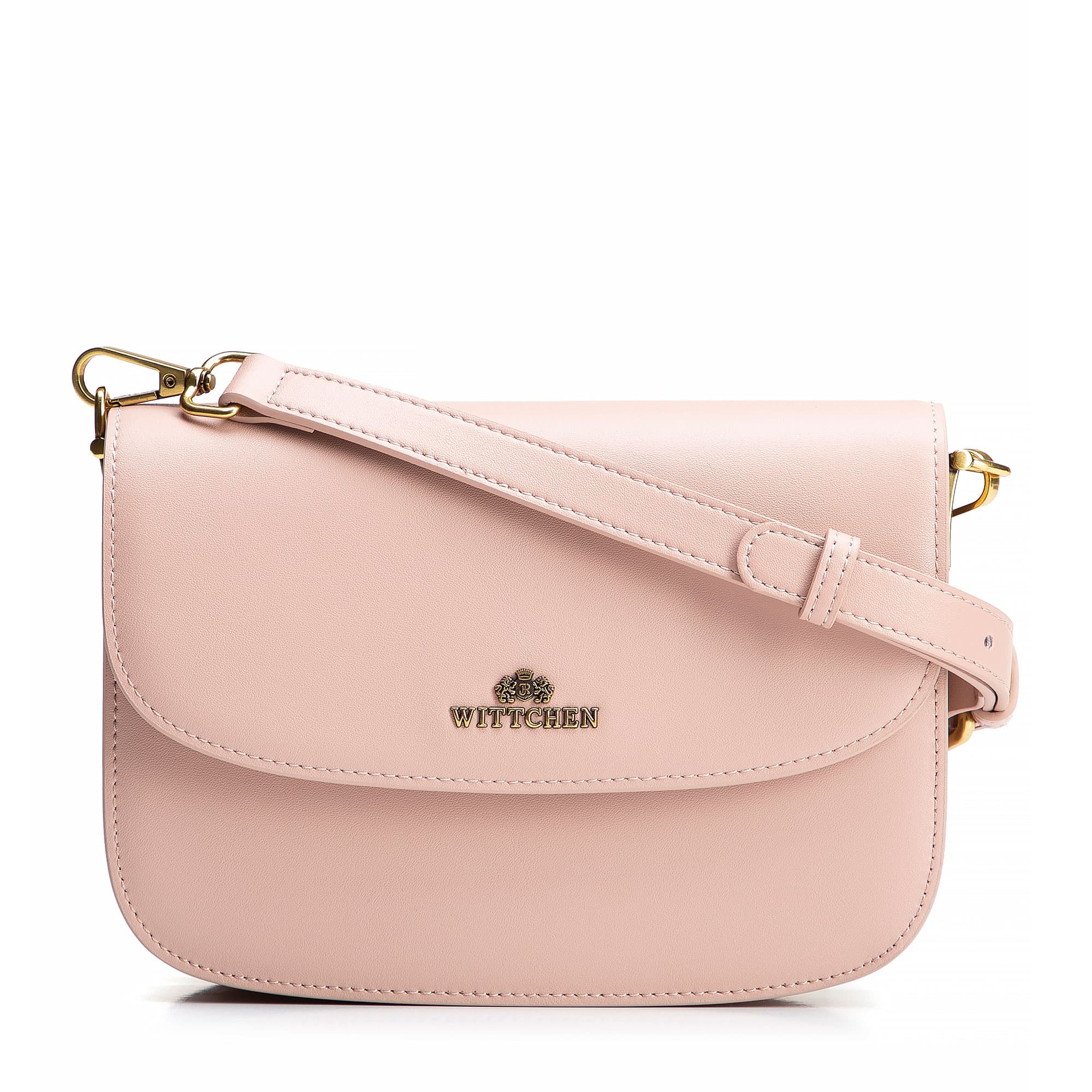 Ružová crossbody kabelka z prírodnej kože 100-4E-214-P