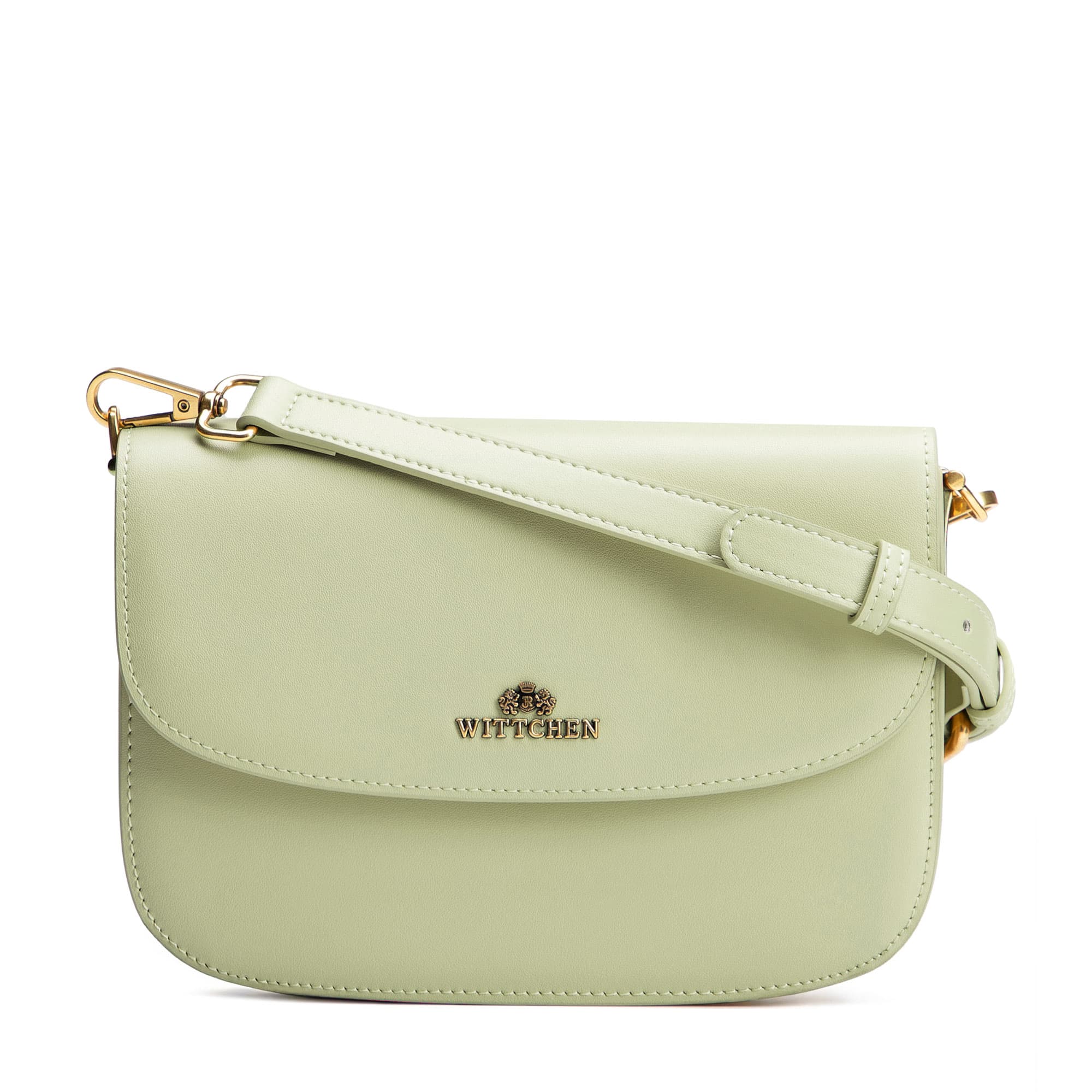 Zelená crossbody kabelka z prírodnej kože 100-4E-214-Z