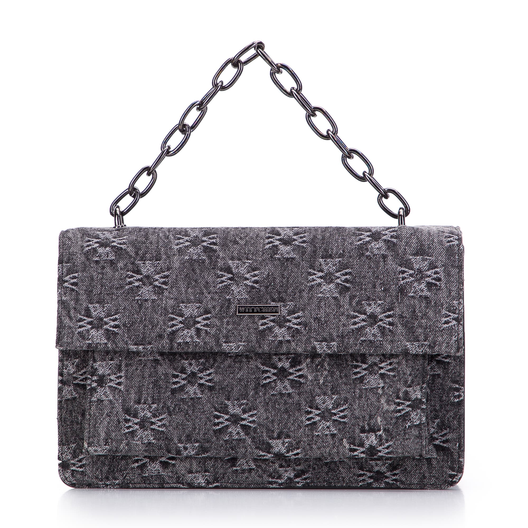 Crossbody kabelka z rifľoviny s monogramom 97-4Y-212-8