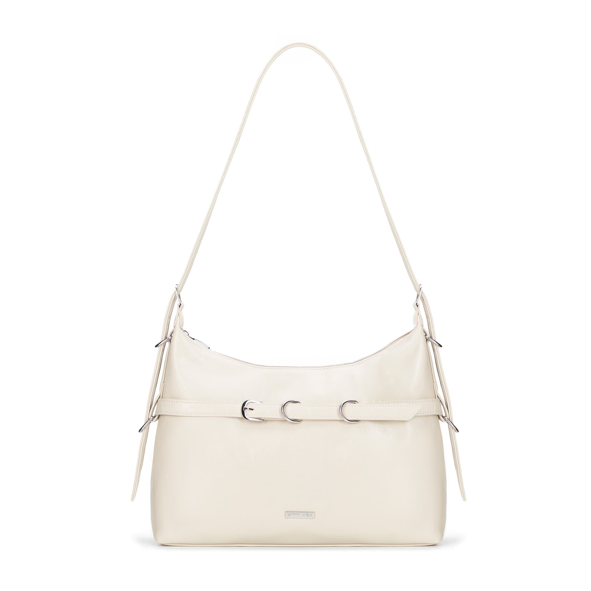 Krémová crossbody kabelka z imitácie kože 101-4Y-406-0