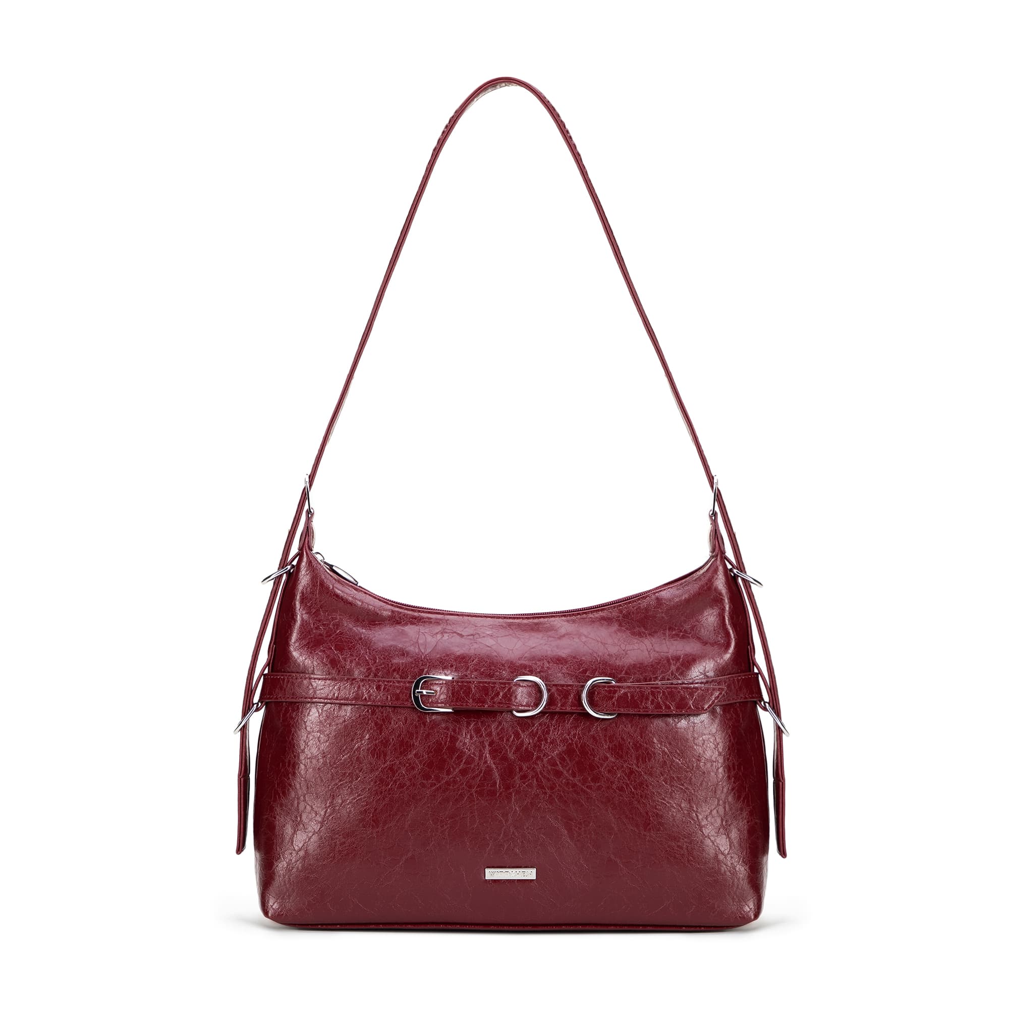 Bordová crossbody kabelka z imitácie kože 101-4Y-406-3