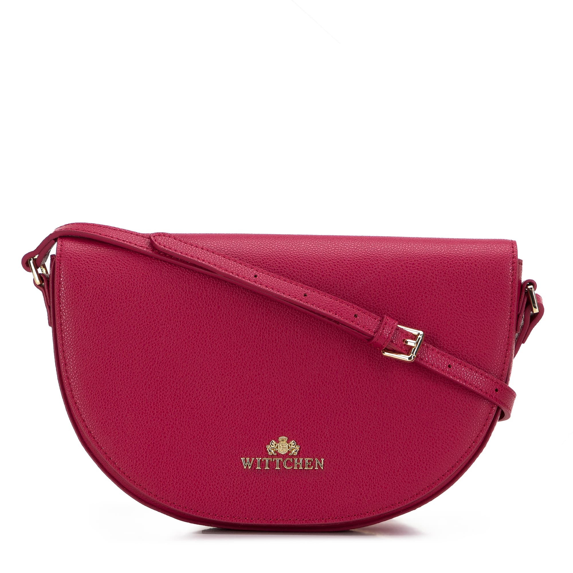 Ružová sedlová crossbody kabelka s ozdobnými cvokmi 29-4E-024-P