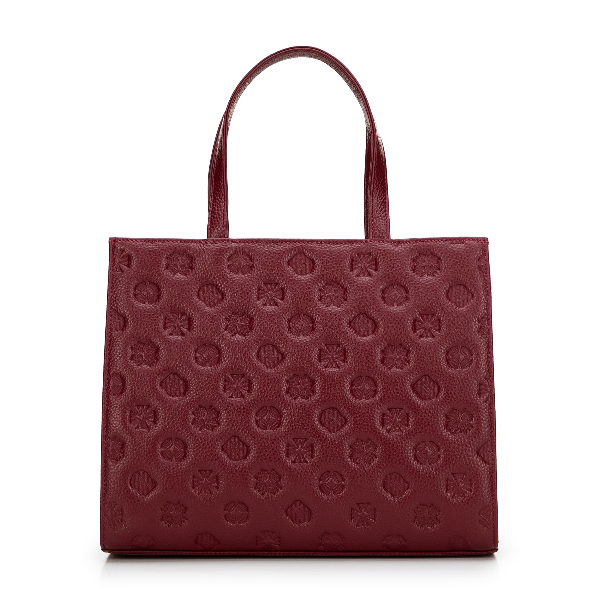 Dámska kožená crossbody kabelka s razením svetlobéžová 99-4E-302-9